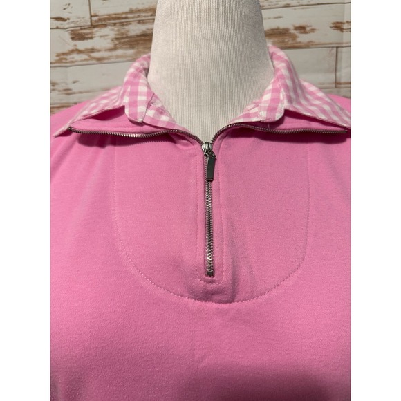 Vintage Women’s Baxter and Wells Pink Mock Layer Top 3/4 sleeve-M - Picture 2 of 11